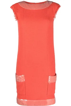 CHANEL Vestido sin mangas con detalles de lentejuelas 2000