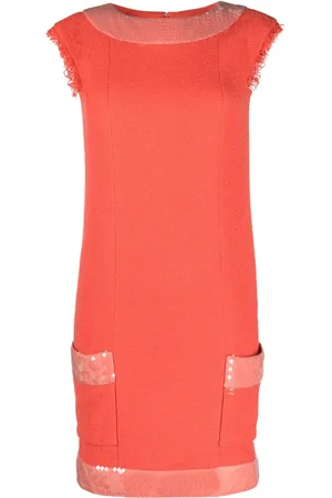 CHANEL Vestido sin mangas con detalles de lentejuelas 2000