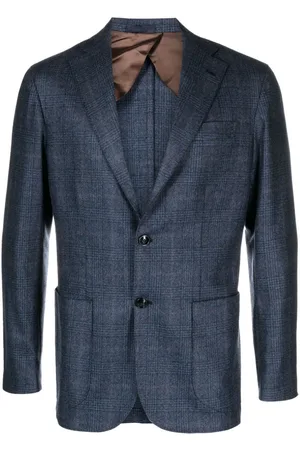 BARBA Blazer con botones y cuadros estampados
