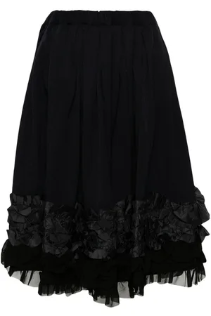 Comme des Garçons Falda midi con ribete de encaje