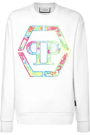 Philipp Plein Sudadera con hombros caídos y logo bordado