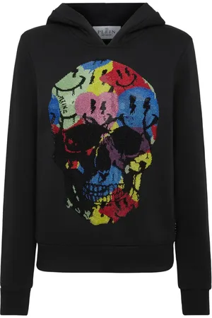 Philipp Plein Hoodie Smile con detalles de strass