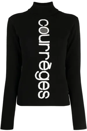 Courrèges Suéter tejido en intarsia con cuello falso