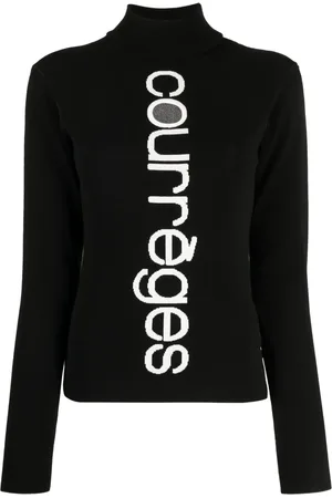 Courrèges Suéter tejido en intarsia con cuello falso