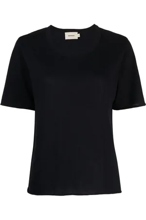 GOODIOUS Playera de tejido fino con ribete doblado
