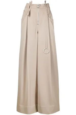 The Attico Pantalones palazzo con logo en la pretina