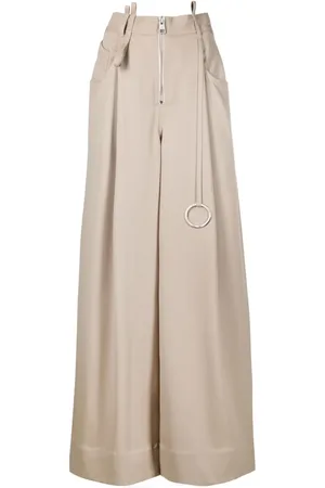 The Attico Pantalones palazzo con logo en la pretina