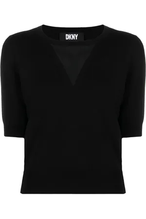 DKNY Suéter corto con cuello en V