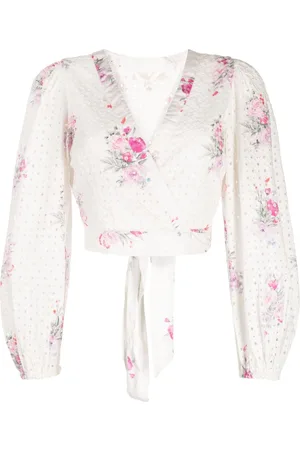 LOVESHACKFANCY Top Kinza con bordado inglés