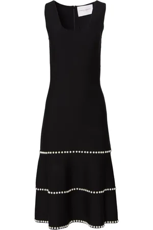 Carolina Herrera Vestido midi con cuello redondo