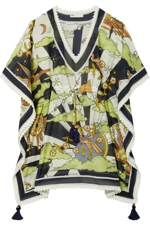 Tory Burch Vestido con estampado gráfico y cuello en V