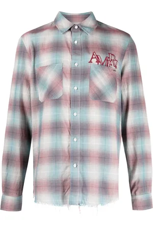 AMIRI Camisa con motivo de cuadros y logo escalonado