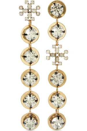 Tory Burch Aretes Linear con detalles de cristal