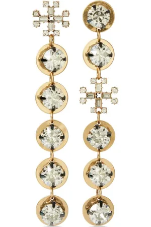 Tory Burch Aretes Linear con detalles de cristal