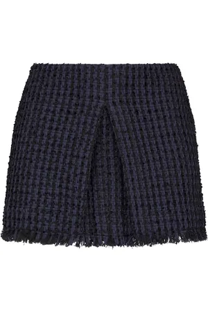 Dsquared2 Falda corta de tweed con dobladillo deshilachado