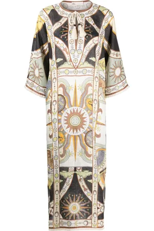 Tory Burch Vestido midi con estampado gráfico
