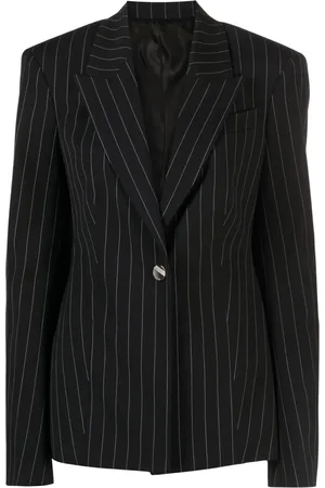 The Attico Blazer con motivo de rayas diplomática y logo en los botones