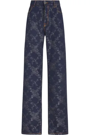 Etro Jeans rectos con motivo floral en jacquard