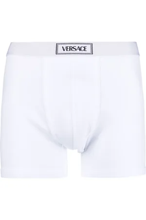VERSACE Bóxer de canalé largos con logo años 90