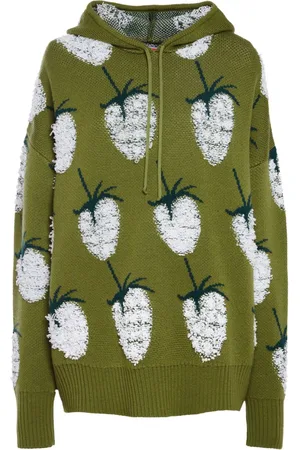 La DoubleJ Hoodie Lampone con motivo tejido en intarsia