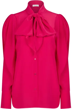 Nina Ricci Blusa de seda con moño en el cuello