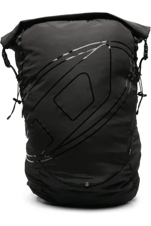 Diesel Mochila con logo estampado y panel de malla
