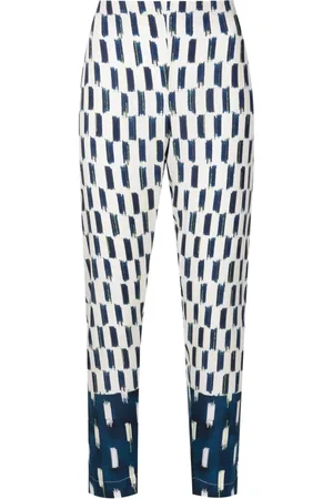 Lenny Niemeyer Pantalones de seda slim con estampado abstracto