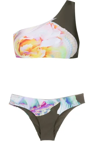 Lenny Niemeyer Top de bikini con tira en un hombro y estampado abstracto