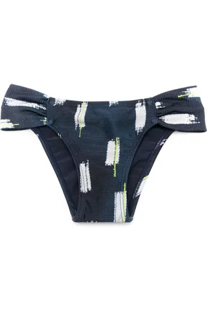 Lenny Niemeyer Bikini bottom drapeado con estampado abstracto
