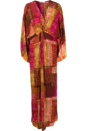 Lenny Niemeyer Vestido largo de seda con estampado abstracto