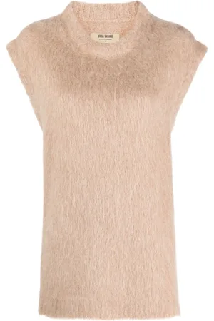 UMA WANG Chaleco con efecto cepillado y cuello en V