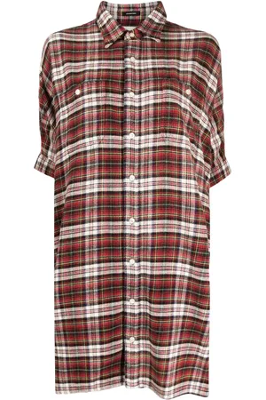 R13 Vestido midi con cuadros estampados