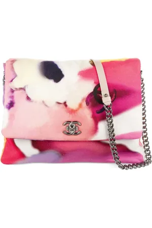 CHANEL Bolsa de hombro larga con estampado floral 2015