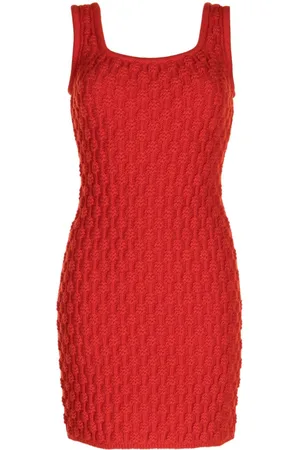 PORTS 1961 Vestido corto de tejido 3D sin mangas