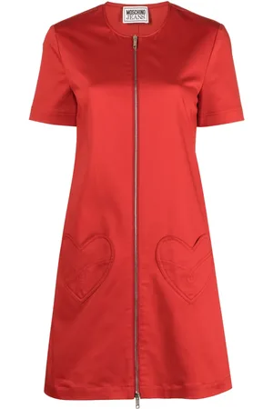 Moschino Vestido corto con diseño acampanado y parche de corazón
