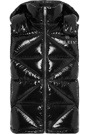 Philipp Plein Chaleco capitonado con placa del logo Hexagon