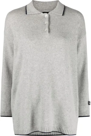 HOMMEGIRLS Suéter con logo bordado y cuello de playera tipo polo