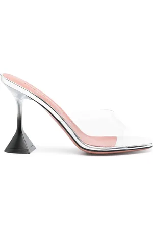 Amina Muaddi Mules Lupita Glass con tacón de 95mm