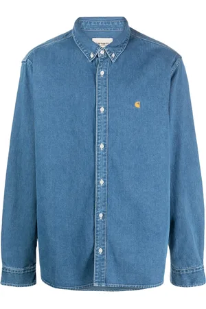 Carhartt Camisa de mezclilla con logo bordado