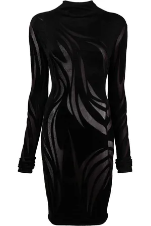 MUGLER Vestido corto con diseño transparente