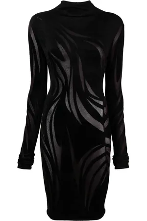 MUGLER Vestido corto con diseño transparente