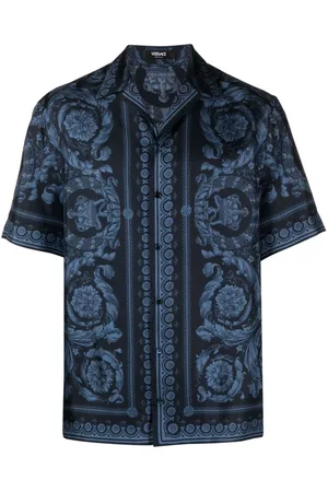 VERSACE Camisa de seda con estampado Barroco