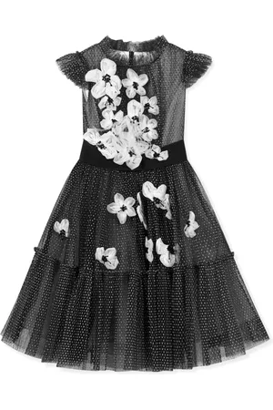Marchesa Notte Vestido de seda con detalle floral