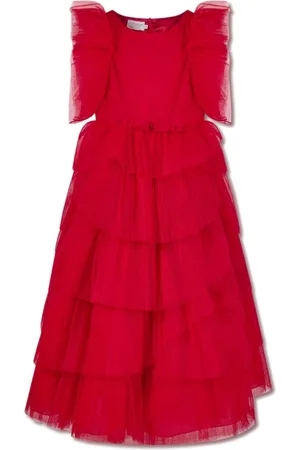 Marchesa Notte Vestido con detalles de volante