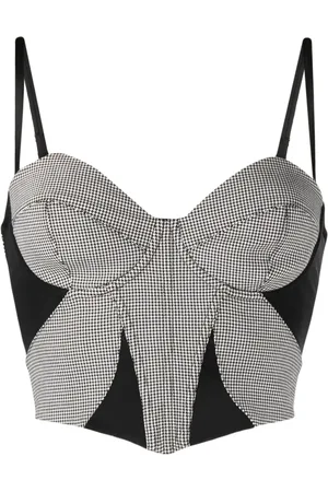 FLEUR DU MAL Bustier con motivo pied de poule