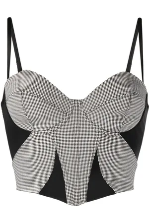FLEUR DU MAL Bustier con motivo pied de poule