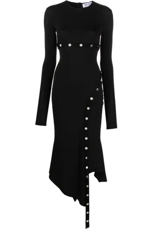 The Attico Vestido midi asimétrico con paneles removibles