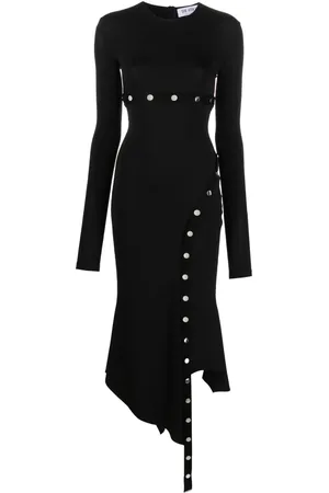 The Attico Vestido midi asimétrico con paneles removibles