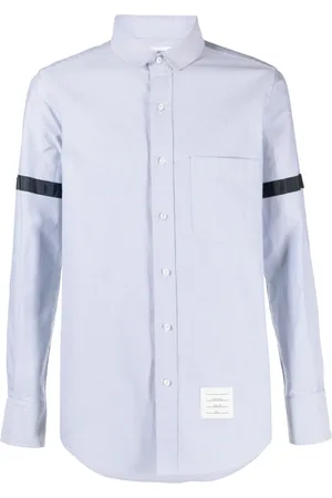Thom Browne Camisa de popelina con cintas grosgrain