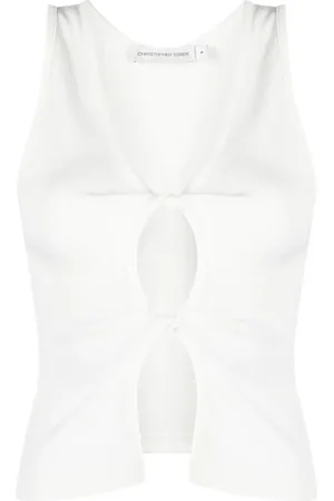CHRISTOPHER ESBER Camiseta con diseño retorcido y aberturas